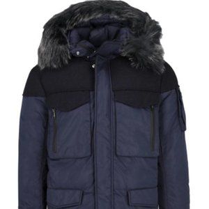 ARMANI EXCHANGE FAUX FUR-LINED HOODED LONG PARKA